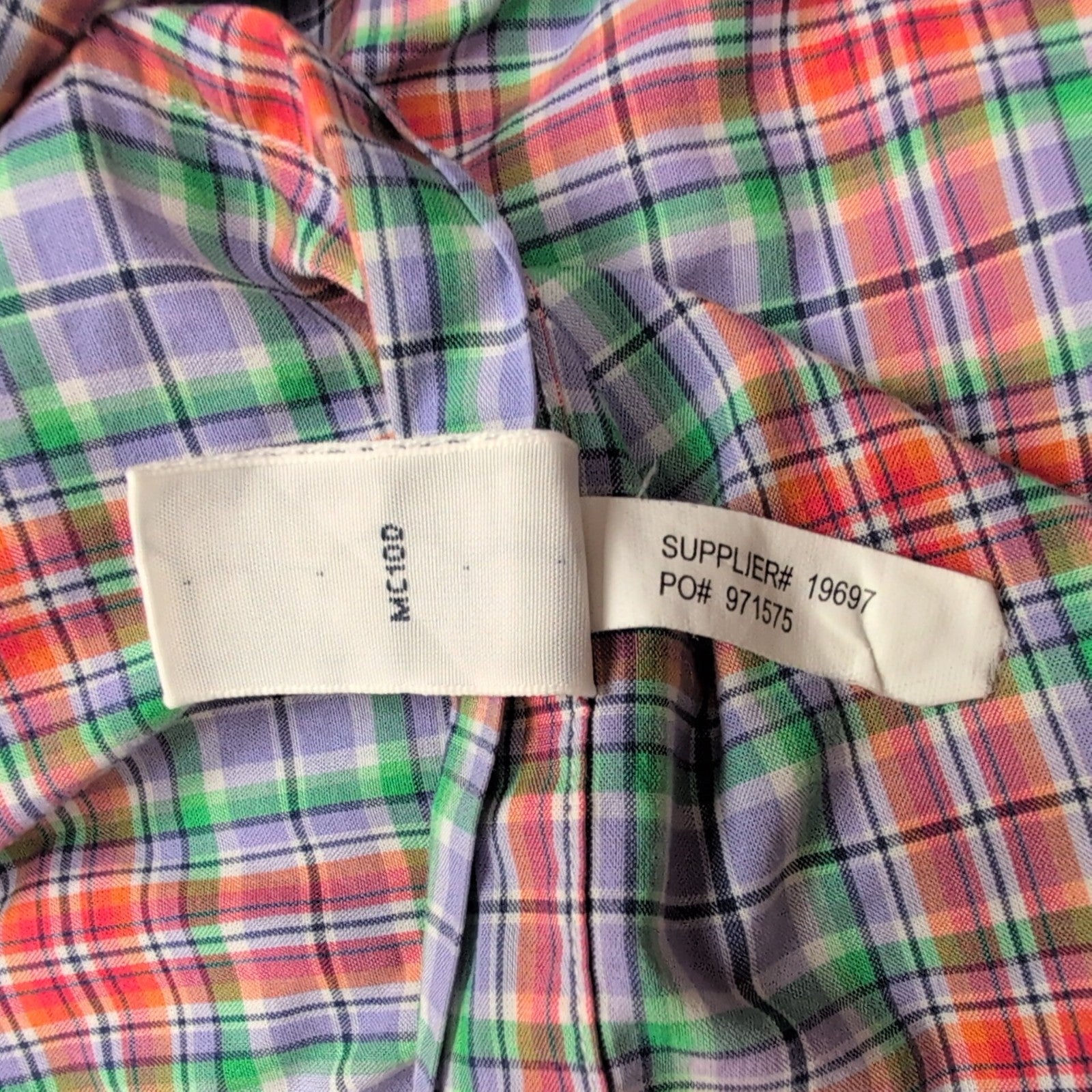 Chemise Ralph Lauren M Custom Fit Lilas Orange Vert Carreaux Shirt Button Down