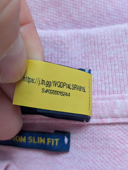 Polo manches courtes Polo Ralph Lauren Big Pony rose XXL Custom Slim Fit