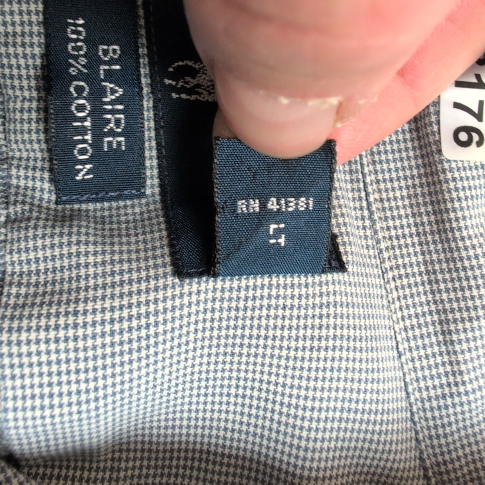 Chemise Ralph Lauren Blaire Homme L LT Manches Courtes Gris Pied-de-poule