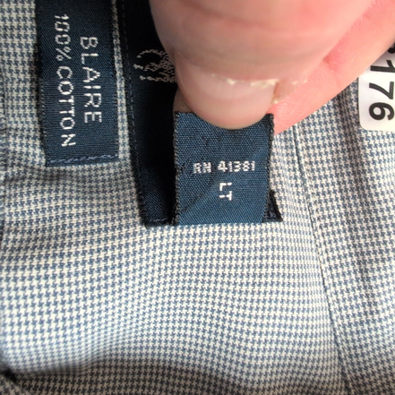 Chemise Ralph Lauren Blaire Homme L LT Manches Courtes Gris Pied-de-poule
