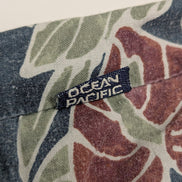 Chemise hawaïenne Ocean Pacific boutons bois manches courtes taille M #702 hawai