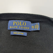 Pull Polo Ralph Lauren noir col V logo rouge Pima Cotton taille XXL
