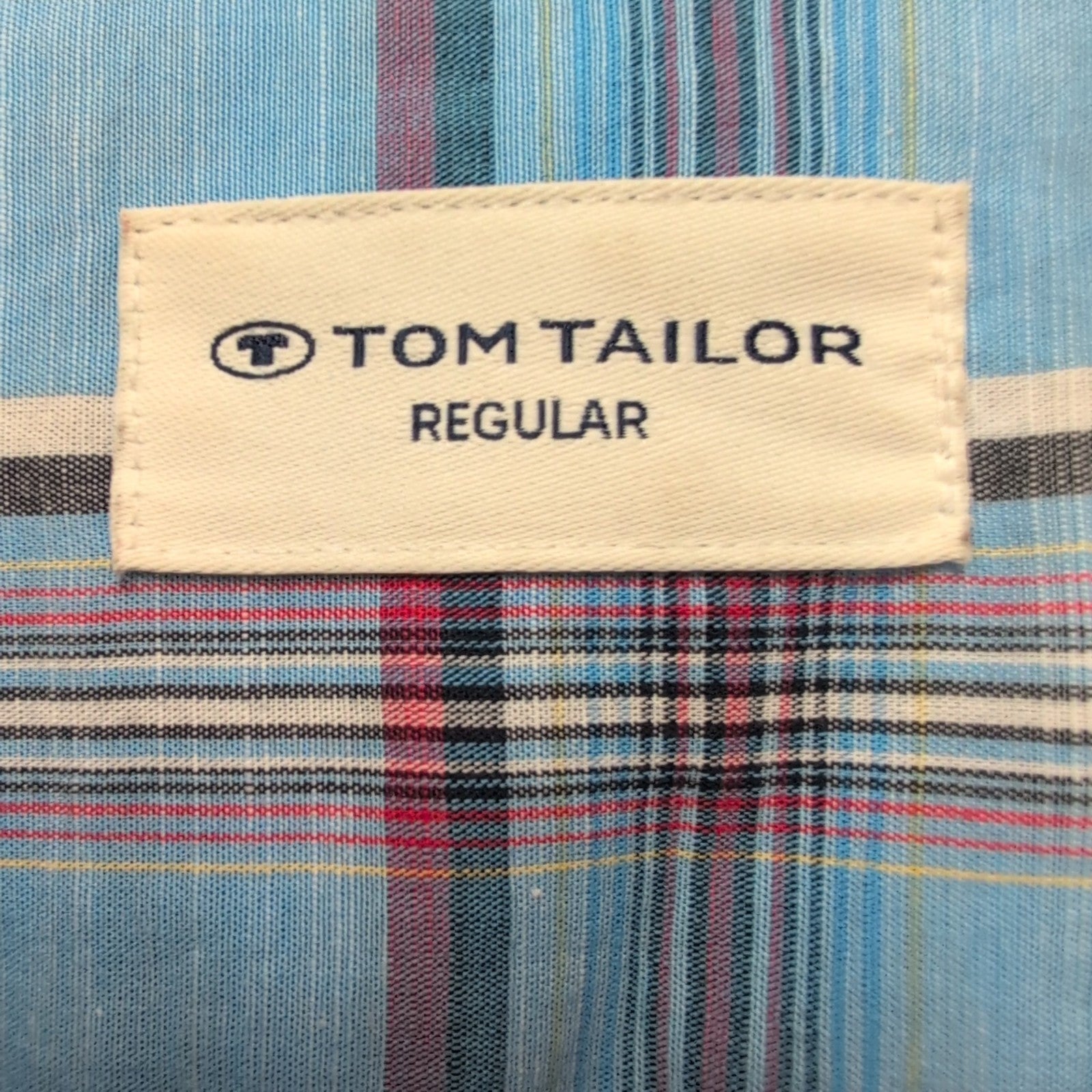 Chemise Tom Taylor carreaux bleu rouge poche manches courtes XXL
