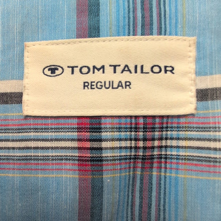Chemise Tom Taylor carreaux bleu rouge poche manches courtes XXL
