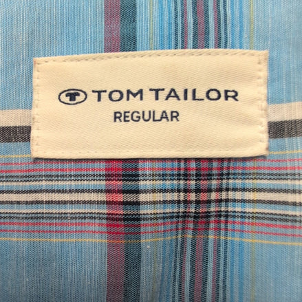Chemise Tom Taylor carreaux bleu rouge poche manches courtes XXL