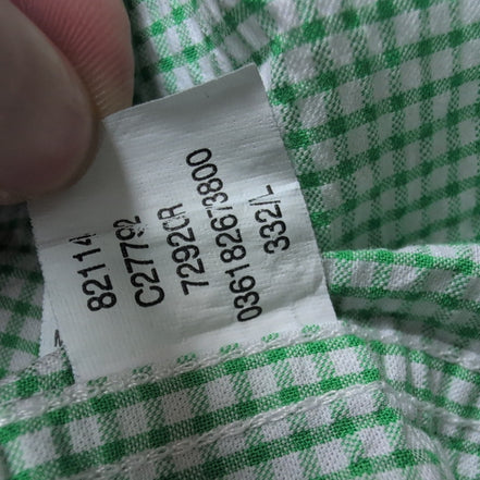 Chemise CHAPS verte à carreaux manches courtes taille L #2e