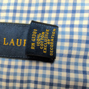 Chemise Ralph Lauren Taille L Bleue à Carreaux 100% Coton Logo Bleu Marine