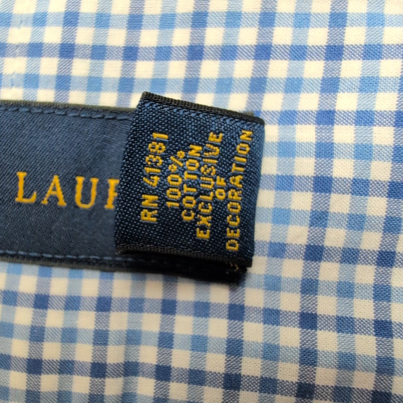 Chemise Ralph Lauren Taille L Bleue à Carreaux 100% Coton Logo Bleu Marine