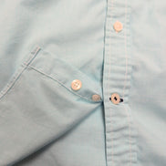 Chemise Nautica L Turquoise Micro Carreaux Slim Fit Coton Logo Brodé
