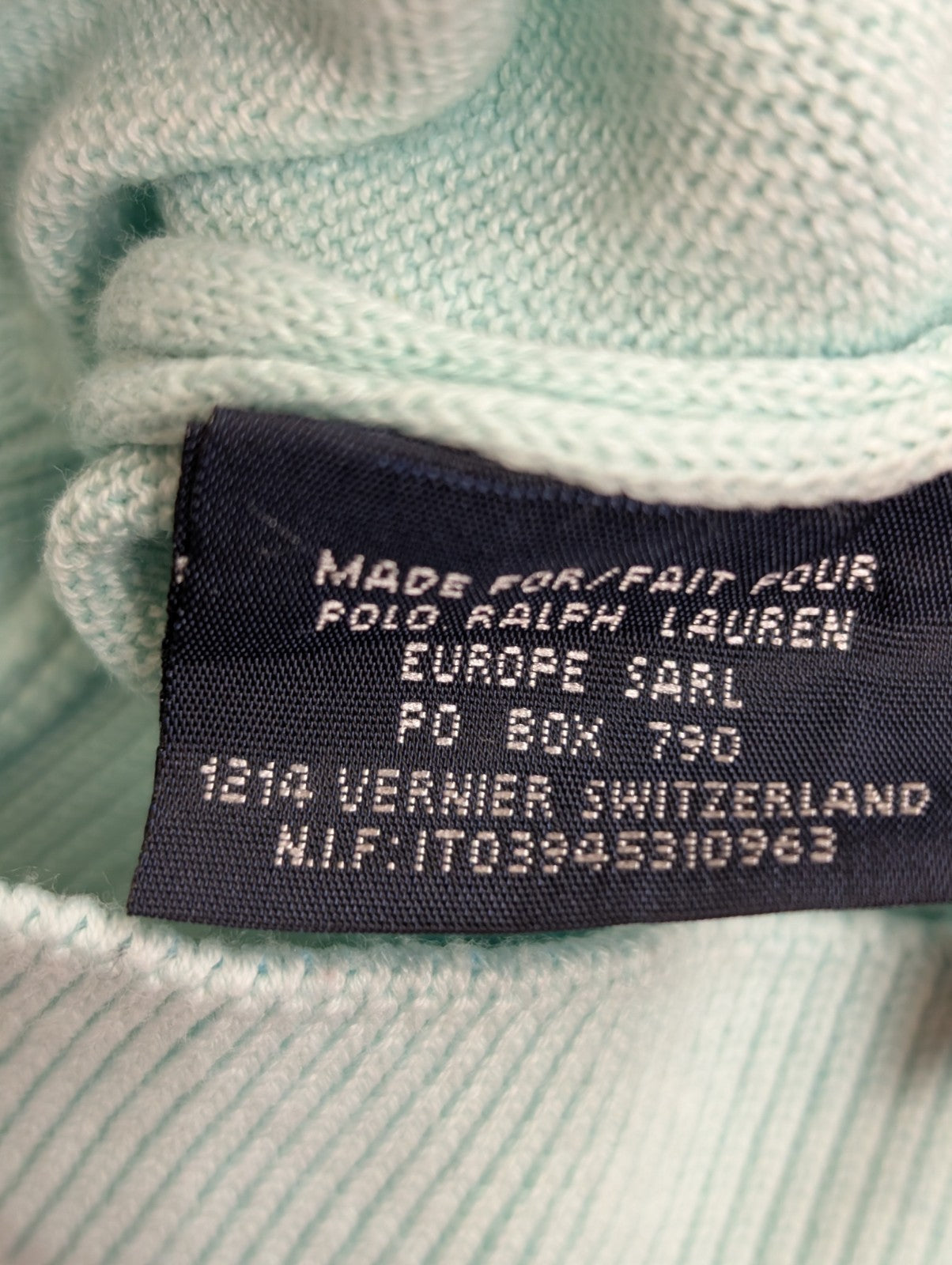 Pull Fin Polo Ralph Lauren Écusson Col V XL Vert Pastel 100% | 539WSR