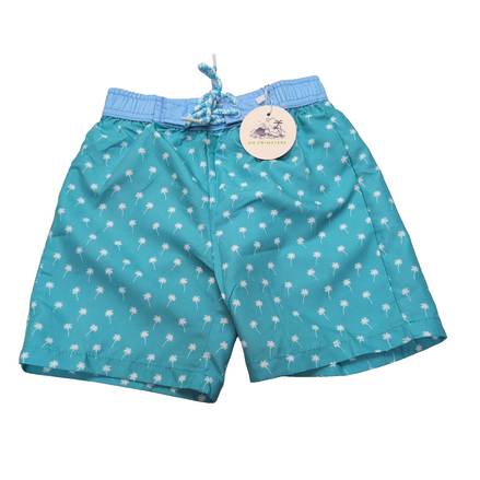 Short de Bain Enfant 5 Ans MR. Swimsters Vert Turquoise Palmier Neuf
