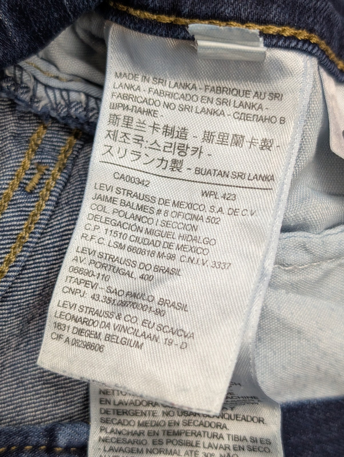 Jean Levi's 711 Femme Bleu Foncé Skinny Ultra Stretch W26 L28 Intemporel