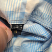 Chemise nautica bleu à carreaux Manche courte Taille XL Une poche logo bred bleu