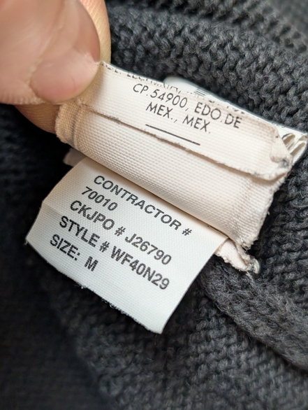 Pull Calvin Klein Femme Noir Col V Coupe Longue Évasée - Taille M