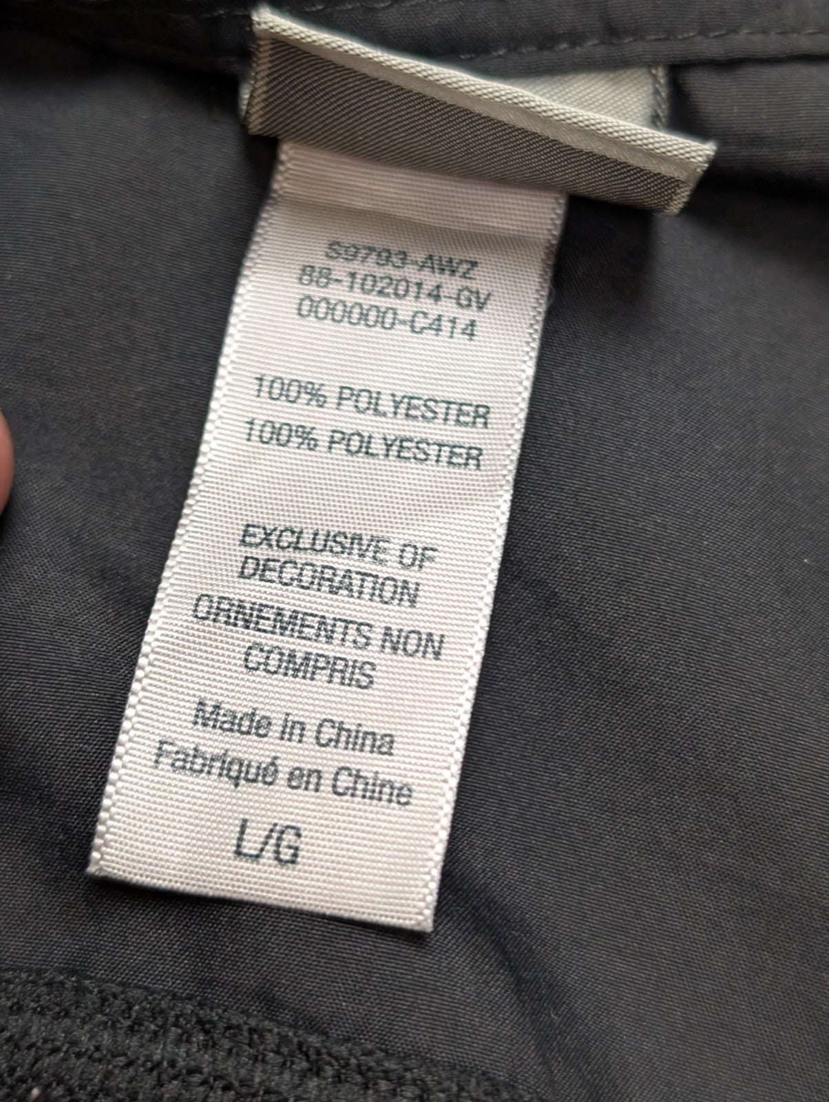 Veste Running homme CHAMPION Noir à Capuche Passe-Pouce - Taille L