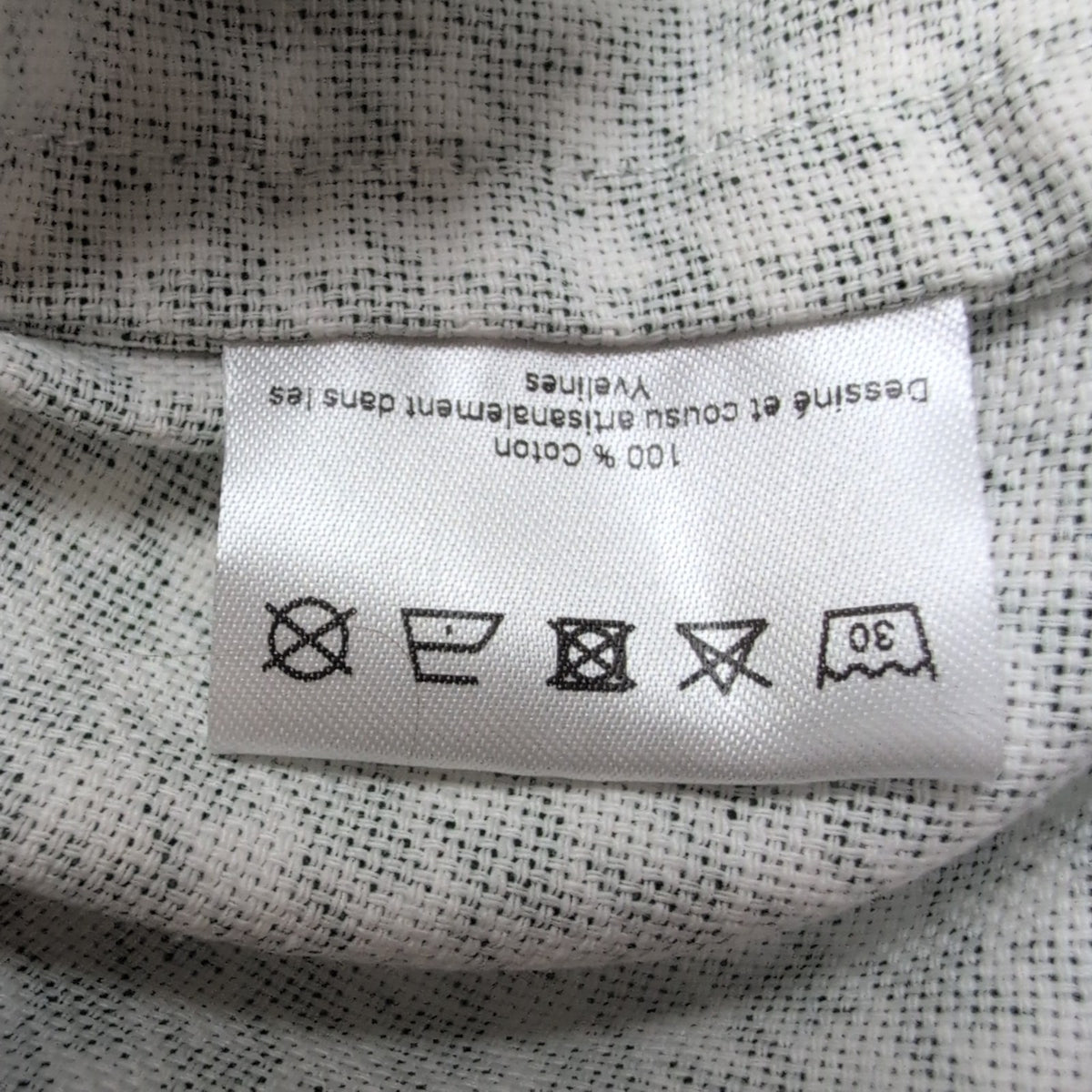Chemise Femme La Mode de Mélina L Vert Blanc Pied-de-Poule Coton Fait Main