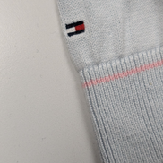 Pull Femme Tommy Hilfiger Col V Bleu Ciel & Blanc - Losanges - Taille M