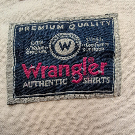 Chemise Wrangler Manches Longues Crème 100% Coton avec Poches Taille L