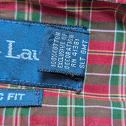 Ralph Lauren Chemise Homme M Rouge Vert Tartan Écossais Manches Longues Classic