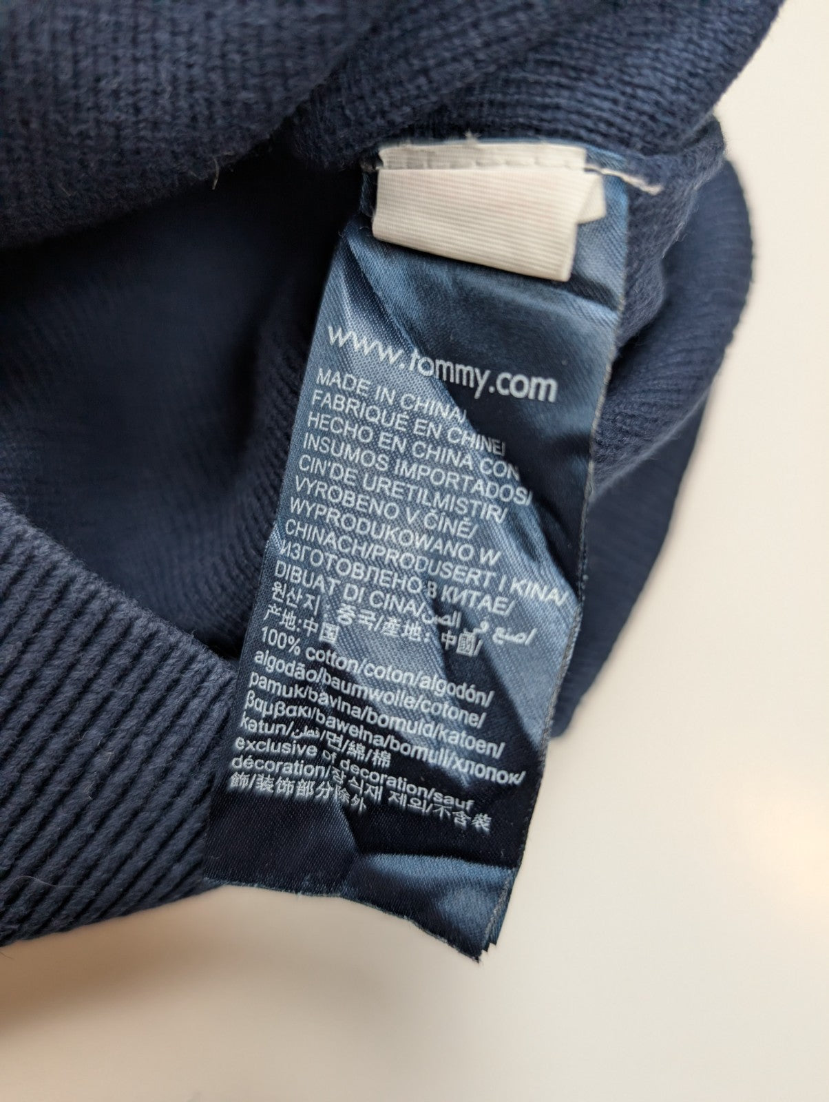 Sweat Tommy Hilfiger vintage bleu marine enfant col rond taille M