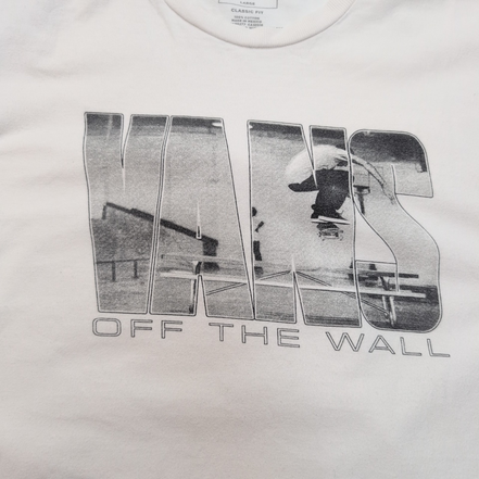 T-shirt Vans L Classic Fit Blanc Off The Wall Skateboard 100% Coton