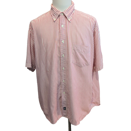Chemise Docker's Manches Courtes Rayée Rouge - Taille XL (taille comme 2XL)