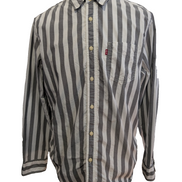 Chemise Levi's à Rayures Grises et Blanches Manches Longues Taille L
