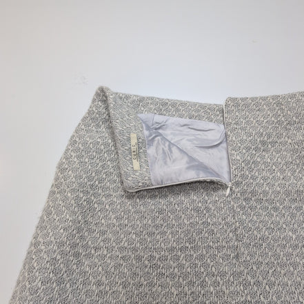 Mini Jupe Femme M Cubic Gris Blanc Doublée Chaude Neuve Sans Étiquette