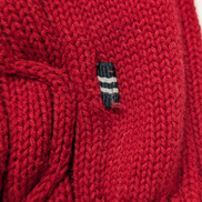 Pull Nautica Torsadé Rouge Foncé Col Rond 100% Coton Unisexe Taille XL