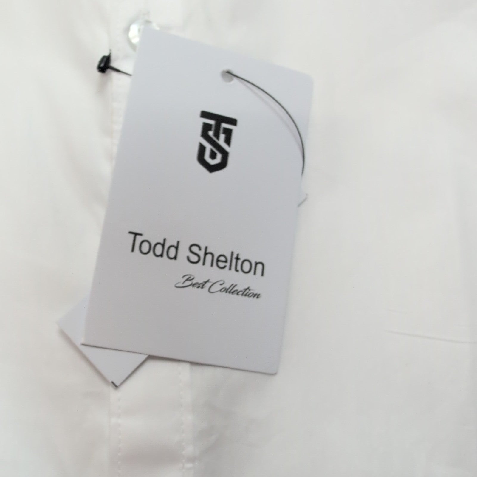 Chemise Todd Shelton L Neuve Étiquette Slim Fit Blanche Manches longues