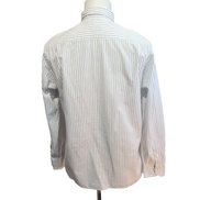 Chemise Tommy Hilfiger Homme Taille M/L Custom Fit Rayée Bleue Marron Coton