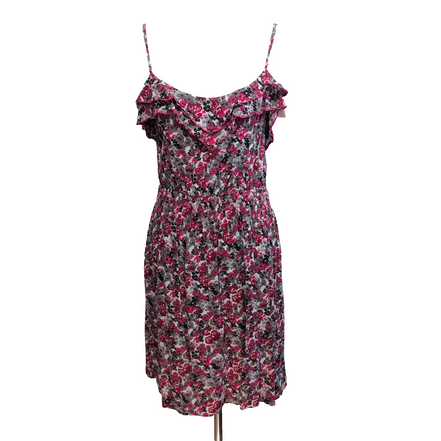 Robe d'été George Fleurie Rose Gris Bretelles Réglables Taille L