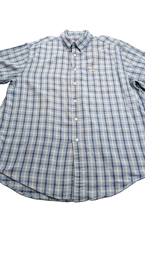 Chemise manches courtes Chaps Ralph Lauren L carreaux shirt button down bleu