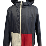 Tommy Hilfiger Veste Coupe-Vent M Bleu Marine Rouge Blanc Capuche |317BSR