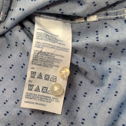 Chemise Tommy Hilfiger Bleue à Motifs Manches Longues 1 Poche - Taille S/M