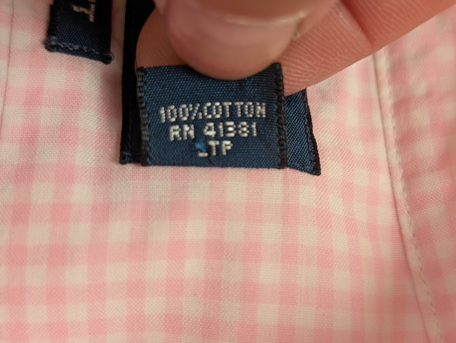 Chemise Ralph Lauren rose petits carreaux logo bleu ciel taille L #2555