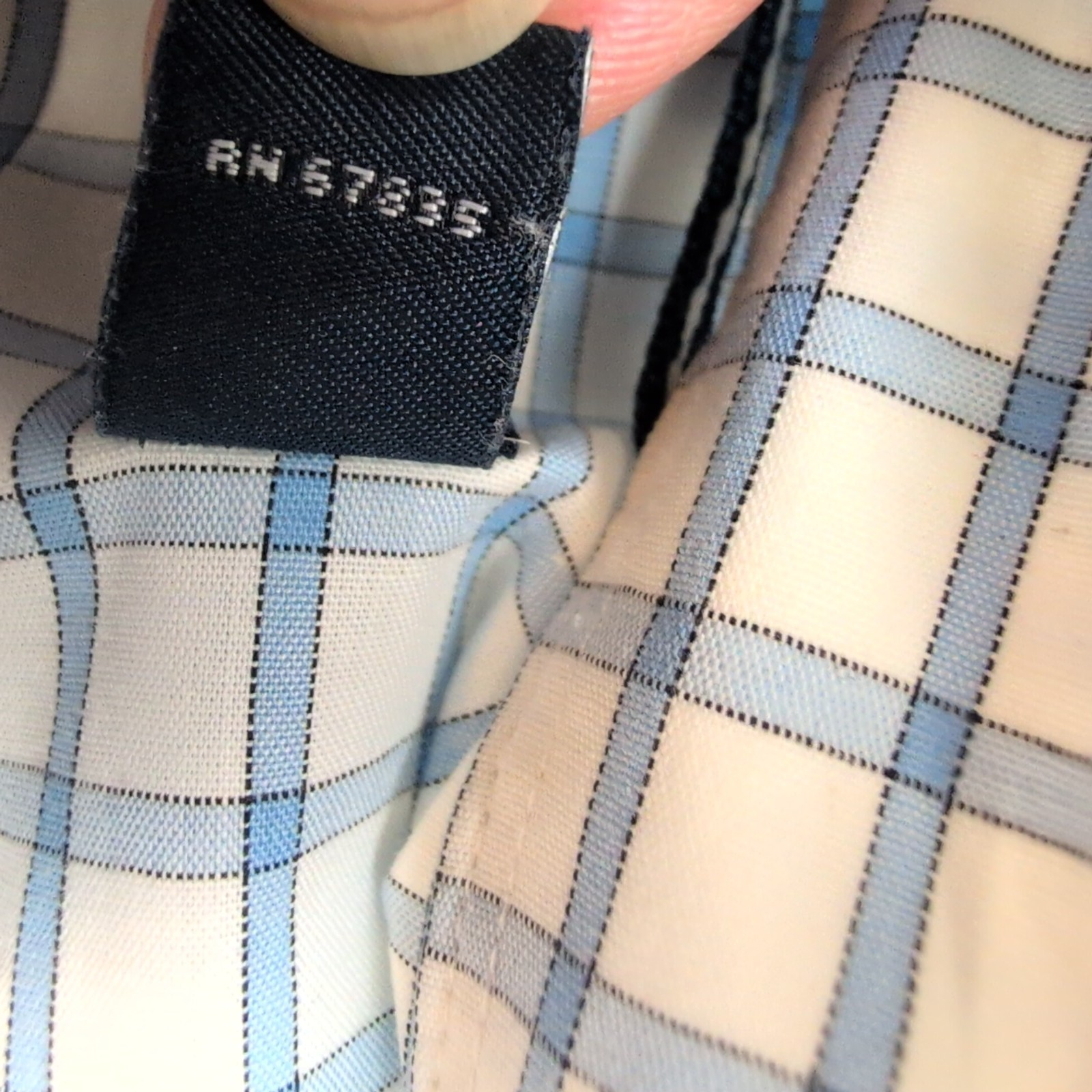 Chemise Nautica carreaux bleu blanc manches longues 1 poche XL