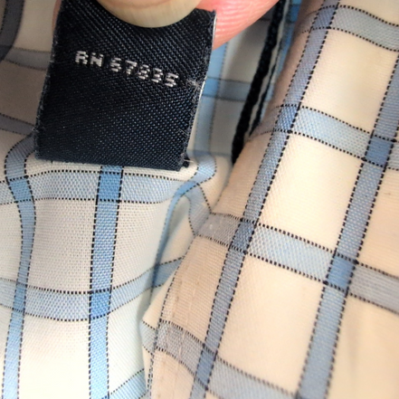 Chemise Nautica carreaux bleu blanc manches longues 1 poche XL