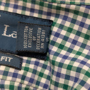 Chemise Polo Ralph Lauren Shirt L Custom Fit Carreaux Vert Bleu Button Down Logo