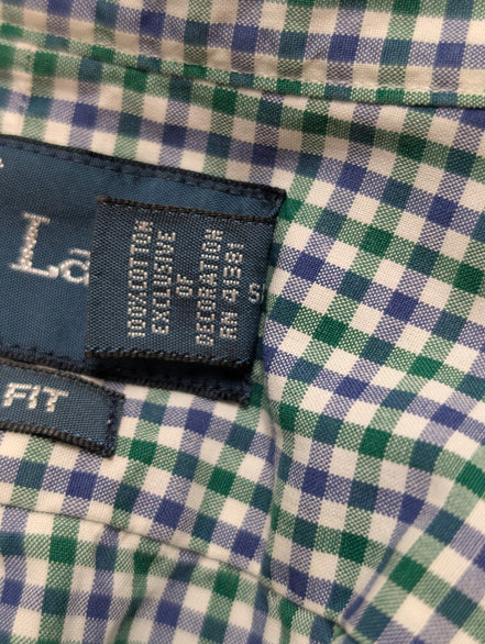 Chemise Polo Ralph Lauren Shirt L Custom Fit Carreaux Vert Bleu Button Down Logo