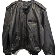Veste Members Only café racer vintage 80's cuir noir taille S [42] #2c