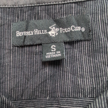Chemise Beverly Hills Polo Club S Noir Rayures Grises 2 Poches Manches Longues