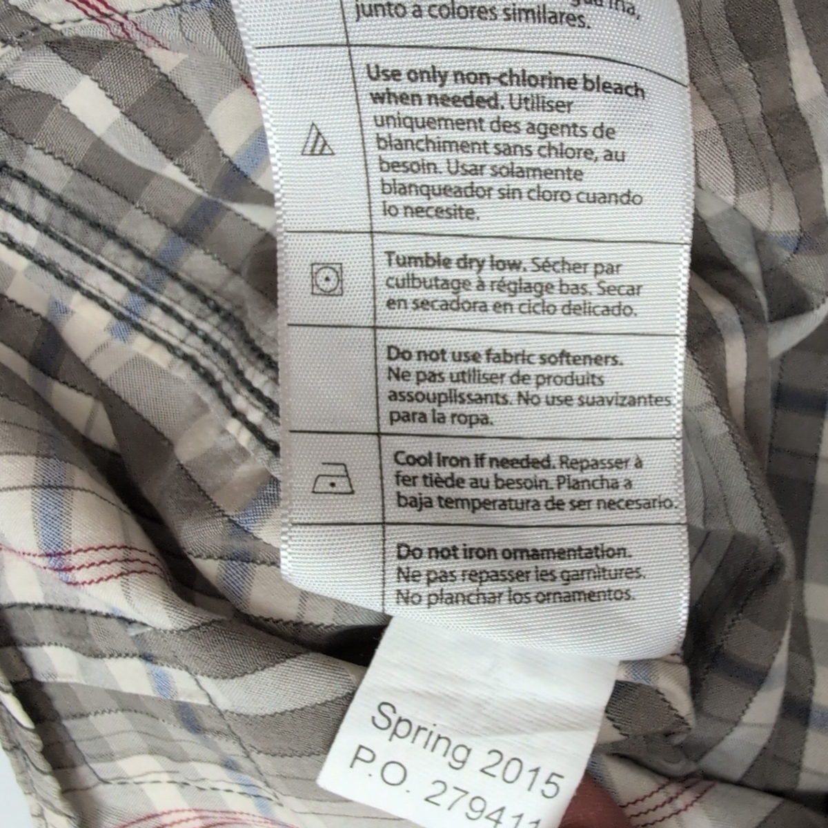 Chemise Carhartt Force 2XL Gris Rouge Carreaux Coton Nylon Manches Courtes