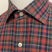 Chemise Polo Ralph Lauren Regent Custom Fit Rouge à carreaux Taille L Sans Logo