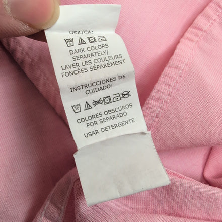 Chemise CHAPS Homme L Rose Pâle Unie Manche Courte Poche