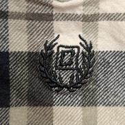 🌲 CHEMISE FLANELLE CHAPS L (G) À CARREAUX NOIR GRIS BLEU LOGO BRODÉ
