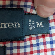 Chemise Polo Ralph Lauren Shirt M Custom Fit Vichy Bleu Rouge Blanc Button Down