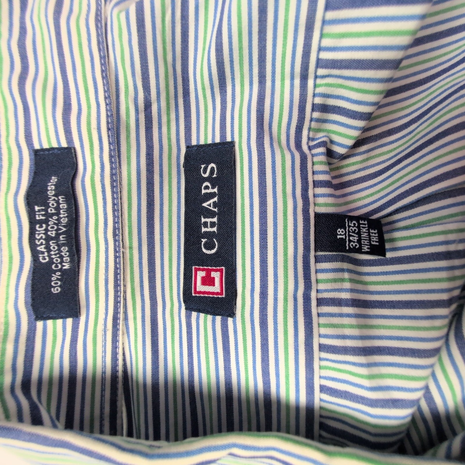 Chemise CHAPS à rayures bleues et vertes taille XXL #58e