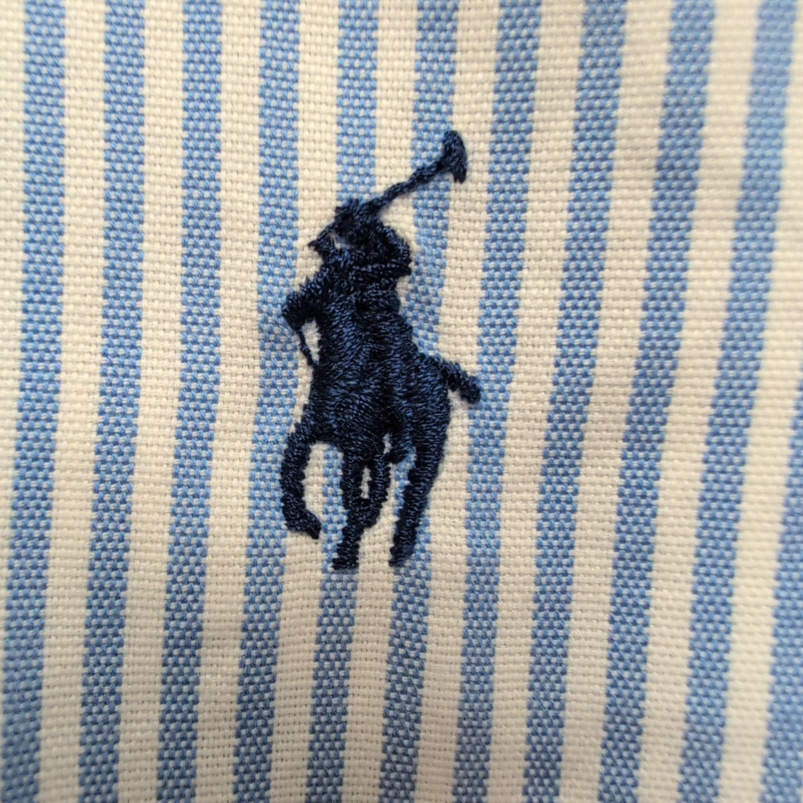 Chemise Ralph Lauren Taille M Classic Fit Bleu Rayures Coton Logo Bleu Marine