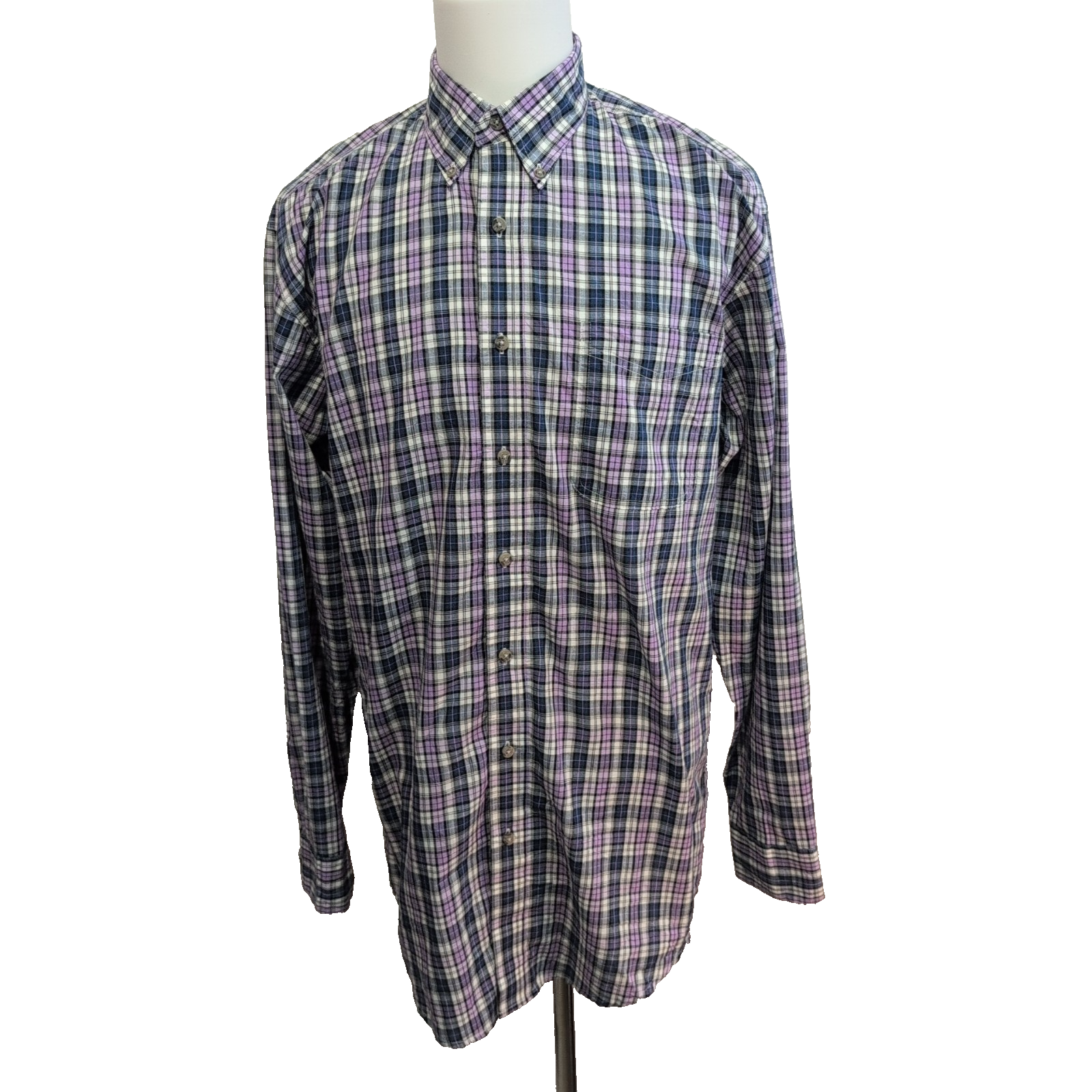 Chemise Wrangler Riata Manches Longues à Carreaux Violet Bleu et Noir Taille L